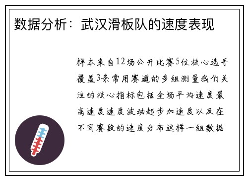 数据分析：武汉滑板队的速度表现